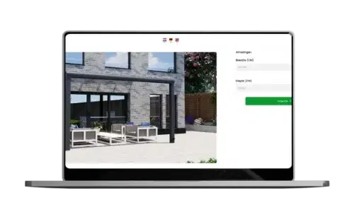 Rolluiken configurator op een laptopscherm