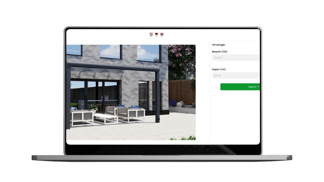 De veranda configurator op een computerscherm