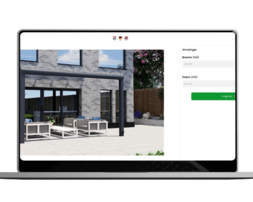 De veranda configurator op een computerscherm