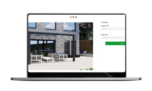 De veranda configurator op een computerscherm